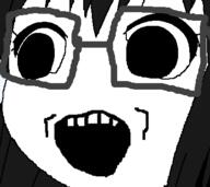 4chan anime glasses hair open_mouth soyjak tagme_weeb_name variant:soytan yotsoyba // 396x353 // 9.8KB