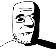 gaping_mouth glasses smile soyboy stubble teeth variant:krautjak wrinkles // 933x933 // 6.4KB