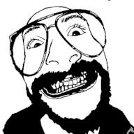 beard clothes eyelashes glasses mustache smile soyjak variant:unknown // 400x400 // 5.8KB