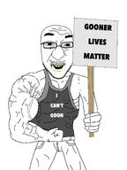 bald beard bloodshot_eyes crying eyebrows foaming_at_the_mouth glasses gooner i_can't_breathe i_cant_goon rotting_teeth sign tank_top variant:crimjak // 1536x2048 // 320.8KB