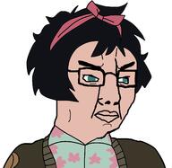 angry closed_mouth clothes darcy_boyle emmy_the_robot female frown girl glasses green_eyes hair hair_ribbon lips meta:the_fact_that_this_wasn't_posted_here_before_is_fucking_astonishing soyjak subvariant:female_chudjak thick_eyebrows variant:chudjak white_skin // 1556x1517 // 294.8KB