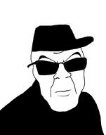 anb_(namefag) black_hat black_shirt dark_hat dark_shirt literal_who meta:self_insert soybooru variant:feraljak // 1000x1271 // 21.9KB