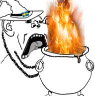 brown cauldron coal explosion scared subvariant:doctos surprised sweden swedish_flag variant:impish_soyak_ears witch witch_hat // 845x850 // 515.0KB