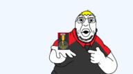 badge big_lips double_chin eyebrows fat hand head nate obese showing_something stubble surprised sweating sweaty transparent_background variant:nopejeet wrinkles yellow_hair // 1703x954 // 69.0KB