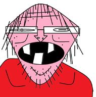 anime_girl beard girl glasses nuvariant open_mouth sisa stubble subvariant:crackcobette teeth ugly variant:crackson // 854x865 // 43.7KB