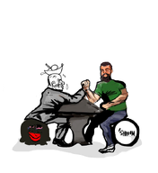 arm artist:romanian_schizo beard big_lips brown chair clothes distorted doll doll_(user) full_body green_shirt hand jeans milton nigger political_cartoon quote_(user) shoe stress struggling subvariant:jartycuck table thomas variant:chudjak white_skin // 644x702 // 115.9KB
