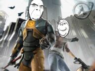 armor background beard birds character closed_mouth crowbar game glasses gun half-life half-life_2 half_life half_life_2 logo meta:tagme pistol smile soyjak stubble subvariant:wholesome_soyjak the valve variant:cobson variant:gapejak video_game videogame // 1029x774 // 1.6MB