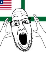 arm county flag flag:liberia flag:sinoe_county glasses hair hand liberia liberian open_mouth people's_populist_press sinoe_county soyjak star_(symbol) stubble teeth variant:ppp // 1000x1233 // 33.2KB