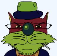 animal cat cigarette closed_mouth clothes fedora hat looney_tunes pussycat_(looney_tunes) soyjak suit variant:coinjak villain // 1039x1017 // 31.8KB