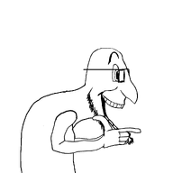 arm beard big_nose dance dudeman ext=gif eyebrows finger glasses hand happy joy looking_to_the_right neck open_mouth series:everyone's_dancing_furiously! series:sidejaks side_profile smile stubble subvariant:xooldude_side teeth transparent_background underbite variant:xooldude // 1080x1080 // 355.8KB