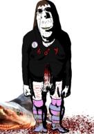acne badge blood boymoder brown_hair creepy cut evil full_body menhera_chan ominous penis programming_socks pronouns scars self_harm shark stubble subvariant:hornyson tranny variant:cobson // 2000x2816 // 1.8MB