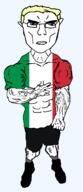 arm blond blue_eyes buff clothes country ear flag full_body hand italy shoe subvariant:chudjak_front subvariant:unbotheredchud variant:chudjak vein yellow_hair // 549x1268 // 35.1KB