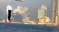 animated beirut beirut_explosion building clothes explosion glasses glowing_eyes laser laser_eyes lebanon open_mouth soyjak spark stubble subvariant:soyak_soymilk variant:soyak video water // 960x528, 6.6s // 992.1KB