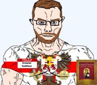 animal beard bible bird blue_eyes book brown_hair christanity closed_mouth clothes cross cruciger eagle ear england flag:england gem hair heaven hello_my_name_is_(sticker) holding_object holding_sword lion muscles orientaltrollface_(user) orthodox orthodox_cross orthodox_study_bible orthodoxy soybooru soyjak subvariant:chudjak_front subvariant:muscular_chud sword text transparent_background variant:chudjak white_skin // 1059x929 // 401.6KB