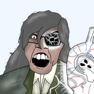 ahab angry artist:ilovy female gasharpoon glasses hair jacksepticeye limbus_company looking_at_you mustache open_mouth soyjak stubble teeth template variant:feraljak youtube // 800x800 // 347.7KB