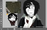 Hunter_II(user) KISS(band) chibi closed_mouth drawfag drawing fur glasses hair ibispaint jacket messy_hair meta:tagme reddit scarf soyjak starchild tranny_artstyle transparent_background variant:bernd winter // 1569x1025 // 872.3KB