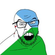 angry country djibouti flag glasses jacksepticeye looking_at_you mustache open_mouth soyjak stubble teeth variant:feraljak youtube // 1500x1500 // 27.1KB
