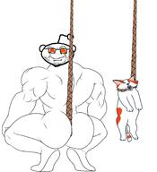 animal animal_abuse antenna arm ass broly_culo cat closed_mouth ear full_body glasses hand hanging leg marsey orange_eyes rdrama reddit rope schizophrenia smile smug soyjak stubble variant:snoojak // 1637x1796 // 206.3KB