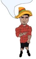 chud clothes glasses latino mexico mustache sombrero speech_bubble stubble subvariant:unbotheredchud taco variant:chudjak // 981x1608 // 200.0KB