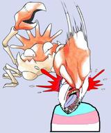 blood crying glasses kanto kingler mustache open_mouth pokemon purple_hair soyjak stubble tongue tranny variant:bernd // 852x1024 // 96.9KB