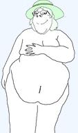 bbw belly belly_button closed_mouth clothes crystal_cafe double_chin fat female femjak full_body green_hair green_hat green_sclera hat meta:pornographic_content nude smile subvariant:gapejak_female transparent_background variant:gapejak // 907x1539 // 46.7KB