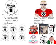 nazism racism subvariant:euromutt subvariant:impish_amerimutt subvariant:muscular_chud tranny variant:a24_slowburn_soyjak variant:bernd variant:chudjak variant:cobson variant:impish_soyak_ears variant:markiplier_soyjak variant:meximutt variant:mulletjak // 3000x2400 // 1.7MB