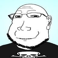 black_shirt blue_background closed_mouth clothes mazeltv mazeltv_(namefag) merge series:fusionjaks skull skull_and_bones subvariant:masscholar subvariant:massjak subvariant:scholar subvariant:wholesome_soyjak teeth variant:gapejak // 1000x1000 // 43.3KB