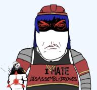 2soyjaks absolute_solver ack angry blue_hair dead disassembly_drone doll hard_hat i_hate long_hair murder_drones oil punisher_face red_eyes red_shirt robot screen subvariant:science_lover transcore v_(murder_drones) variant:markiplier_soyjak white_hair yellow_eyes // 1017x935 // 276.8KB