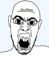 aliased angry big_eyes big_lips buck_teeth disgusted ear fixed glasses open_mouth soyjak stubble template transparent_background variant:halojak // 620x720 // 30.6KB