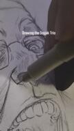 3soyjaks art drawfag drawing glasses hand looking_at_you looking_to_the_right ominous open_mouth paper soyjak_trio stubble variant:gapejak variant:markiplier_soyjak variant:tony_soprano_soyjak // 576x1024, 54s // 9.2MB