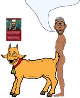 2soyjaks anal_penetration bell brown_skin clothes ear full_body glasses goat hamas_2 hat horn islam meta:pornographic_content naked nsfw open_mouth rape sex soyjak speech_bubble speech_bubble_empty stubble text variant:goatjak variant:nojak zakir_naik zoophile // 1269x1554 // 399.1KB
