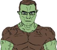 arm blue_eyes brute buff closed_mouth clothes glasses hair roblox roblox_mutation robloxmutation_ subvariant:chudjak_front subvariant:muscular_chud tshirt variant:chudjak vein zombie // 1059x929 // 65.2KB