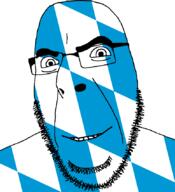 bavaria flag flag:bavaria full_head germany glasses hair looking_at_you open_mouth smile soyjak stubble teeth variant:cobson // 775x849 // 44.4KB