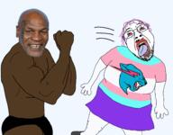 ack bloodshot_eyes chris_tyson crying fist full_body glasses irl meta:tagme mike_tyson mr_beast negro open_mouth pun punch stubble tongue tranny transparent_background troon variant:bernd // 1280x998 // 658.2KB
