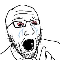 bloodshot_eyes crying glasses hand open_mouth shocked stubble variant:flabberjak // 800x800 // 13.8KB