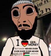 arab beard brown_eyes brown_skin clothes dark_skin germany hat heart i_would_never muslims palestine subvariant:hydrocephason variant:cobson // 1080x1200 // 382.8KB