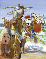 2soyjaks angry army artist:sectionalism beach brown_skin egypt glasses helmet open_mouth sea sea_people shield ship soyjak stubble sword variant:cobson variant:two_pointing_soyjaks water // 1263x1620 // 583.5KB