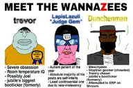 3soyjaks angry armor autism award badge bandana black_skin bloodshot_eyes booger brimstone buff closed_mouth clothes coal crying dunchenman_(user) esl eyebrows frown gem glasses green_skin hair hat helmet judge_dredd judge_gem_(namefag) lapis_lazuli lapis_lazuli_(user) lips looking_at_you mask meta:namefags muscles nose pink_skin red_eyes scar squid squidward squinting stink_lines stinky subvariant:chudjak_front subvariant:meximutt_front3 subvariant:perceptive_chud teeth text trevor(user) variant:chudjak variant:meximutt vein visor wannabe warrior-z_(user) white_background wrinkles yellow_sclera yellow_teeth // 1620x1080 // 546.5KB