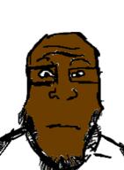 black_skin closed_mouth glasses neutral oekaki poorly_drawn stubble subvariant:neutralplier variant:markiplier_soyjak // 183x250 // 18.6KB
