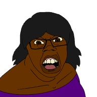 black_hair brown_eyes brown_skin looking_at_you nigger open_mouth purple_shirt series:foidjaks subvariant:female_feraljak subvariant:feralnigger transparent_background variant:feraljak yellow_sclera // 1500x1500 // 42.9KB