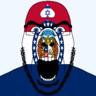 angry animal bear beard bird blue_eyes buffalo eagle facial_mark flag flag:israel flag:missouri forehead_mark glasses hair israel latin_text looking_at_you missouri open_mouth queen_of_spades soyjak spade star star_of_david state stubble subvariant:cobson_front2 subvariant:spadeson text thick_eyebrows united_states variant:cobson // 800x800 // 117.6KB