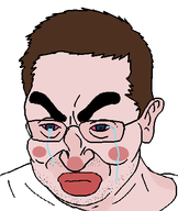 angry bloodshot_eyes blush brown_hair closed_mouth crying ear glasses lips neck shaved thick_eyebrows upset variant:eric_butts white_shirt white_skin // 380x450 // 21.4KB