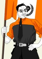 FNWO badge belt_buckle flag froot gem german_uniform orange_shirt parody shading smile variant:chudjak world_war_2 // 1947x2687 // 101.8KB