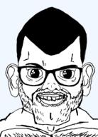 beard buff closed_mouth ear glasses hair oh_my_god_she_is_so_attractive smile soyjak subvariant:brandaryan variant:brandon // 864x1200 // 132.9KB