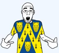 animal arm british clothes ear england flag flag:shropshire glasses hair hand leopard open_mouth pointing shropshire soyjak stubble teeth tshirt united_kingdom variant:shirtjak // 1236x1118 // 205.1KB