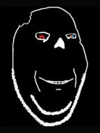 closed_mouth inverted soyjak stubble teeth undertale variant:gapejak // 500x667 // 80.7KB