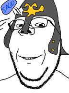 closed_mouth glasses helmet knight sage stubble subvariant:wholesome_soyjak variant:gapejak white_background // 375x500 // 59.1KB