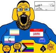 award discord fat flag:lgbt_pride_flag flag:minor_attracted_person flag:zoophilia_pride_flag janny jannyplier jewbille_is_a_nigger_kike_who_protects_and_reposts_deleted_'p jewish_star jubille_(user) name_tag obese paycheck spade subvariant:branigger variant:brandon variant:markiplier_soyjak // 1674x1582 // 301.5KB