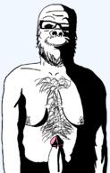 arm biting_lip black_lives_matter black_sclera chest_hair closed_mouth evil glasses gynaecomastia ominous penis shadow smile soyjak stubble variant:a24_slowburn_soyjak // 799x1249 // 31.1KB