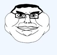 closed_mouth fat front_facing glasses hair head lips mutt smile smug subvariant:chudmutt template transparent_background variant:chudjak variant:meximutt // 1668x1590 // 78.2KB